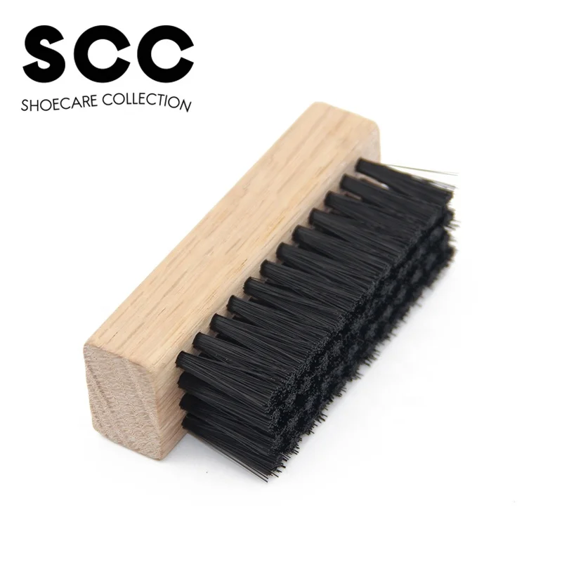 Factory Wholesale Custom LOGO Oka Wooden Hard pp hair medium plastic hair soft pig hair brush sneaker Shoe Cleaning Brush