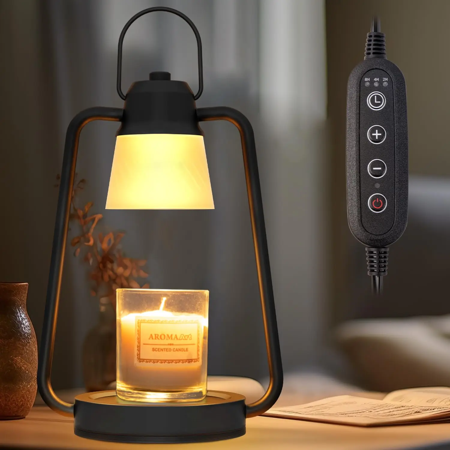 Candle Warmer Lamp Dimmable Timer, Electric Metal Top Down Light Heat Melting Wax Candles, Vintage Candle Warming Lantern