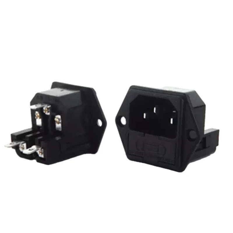 AC-03 AC power socket outlet with double fuse holder and fixed mounting hole