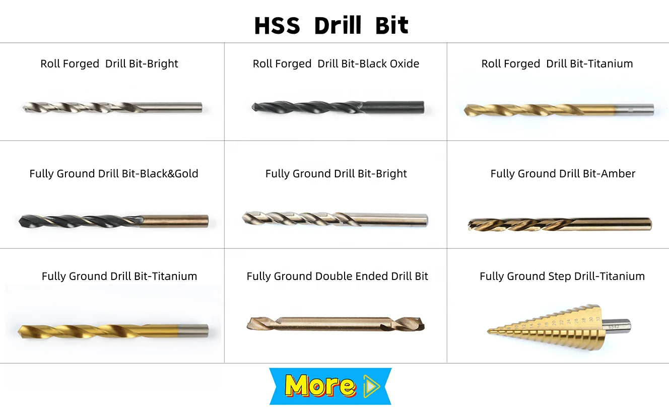DIN338 сверла по длине HSS Полностью заземленные и рулонные кованые спиральные с луженым покрытием для