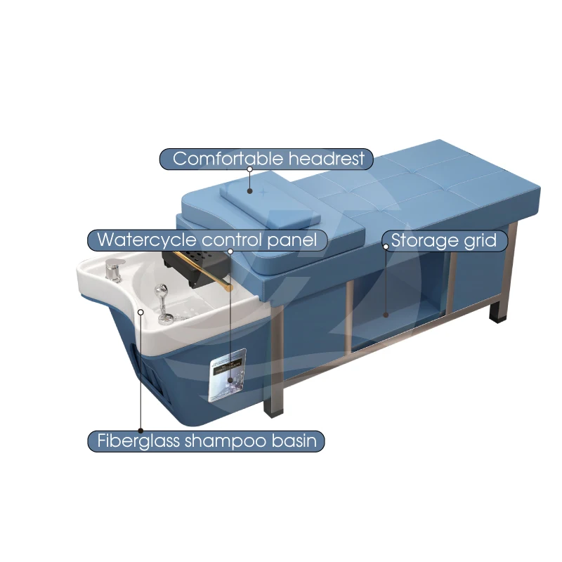 Commerical modern spa head bed water cycle heated water therapy hair salon washing shampoo bed japanese hair spa wash basin