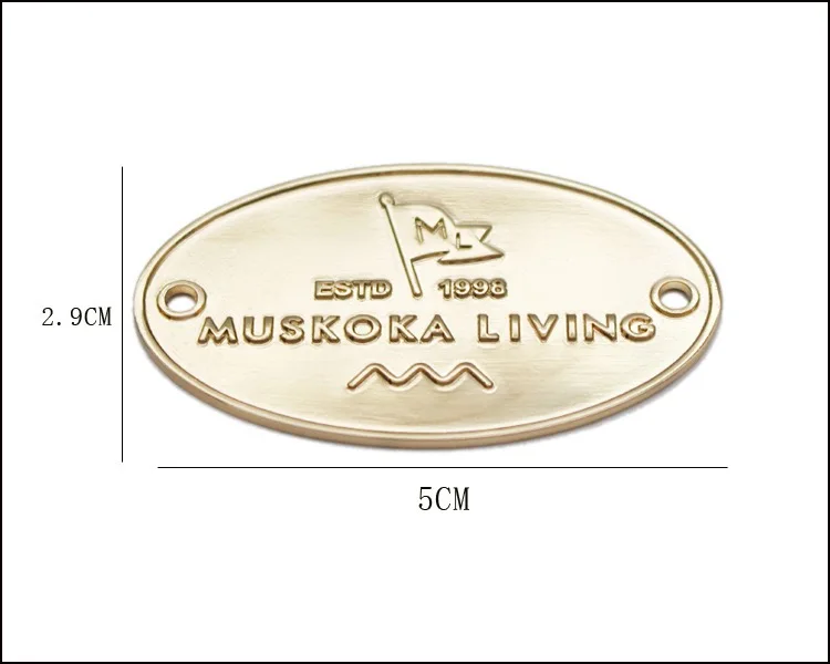 Custom Metal label Accessories Zinc Alloy material metal plate for wood