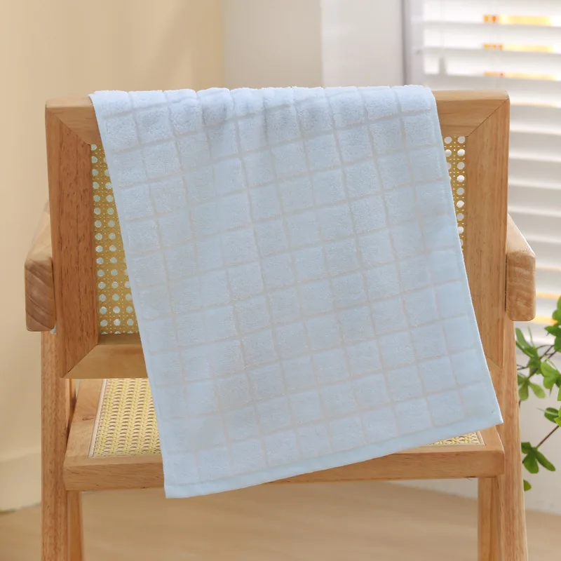 Luxury Soft Super Absorbent 100% Cotton Bath Towel Towel Plain Checkered Solid Color Face Towel For Home