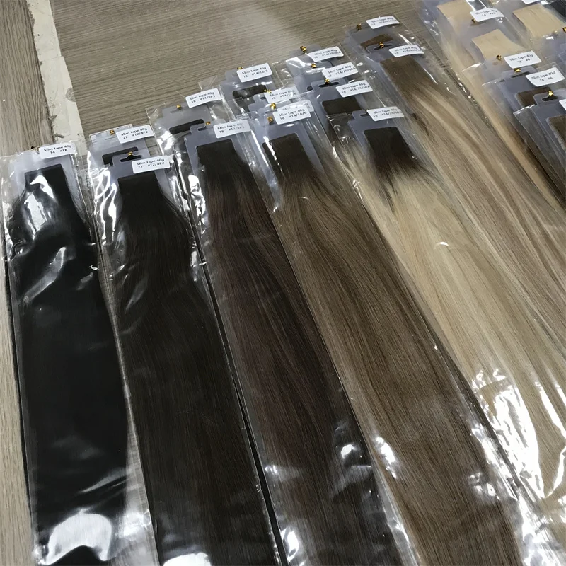 2024 Hot Selling Tape-In Hair Extensions Remy Grade Raw Virgin Human Hair Double Drawn