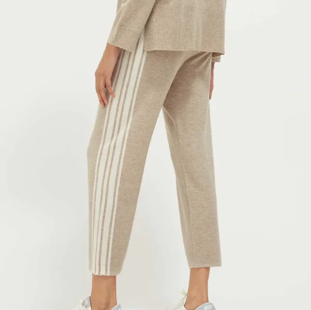 luxury high quality clothes custom love stripe wool 100% pure goat cashmere sweater pullover jersey women