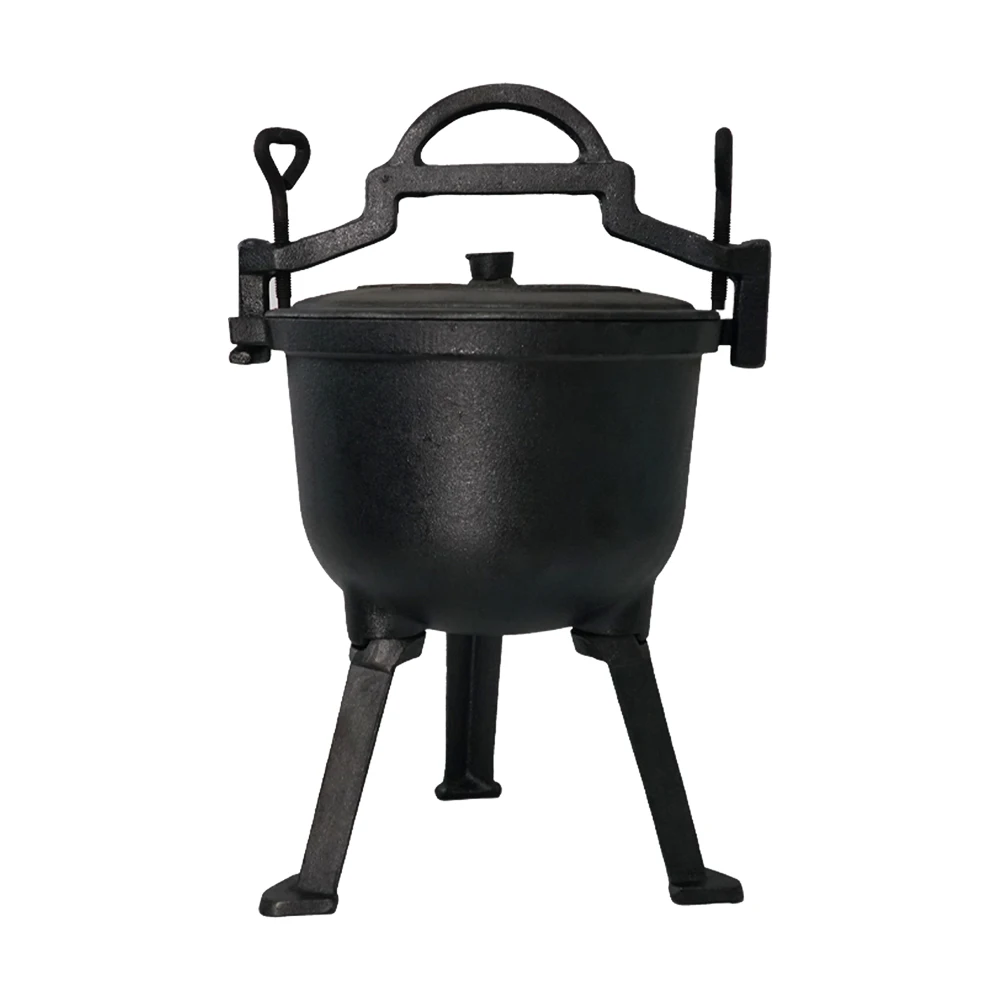 Cast Iron Poland Hunting Pot three legged camp pots cauldron Dutch Oven Kazan 10L Uzbek Plov Pilaf Cast Iron Cookware