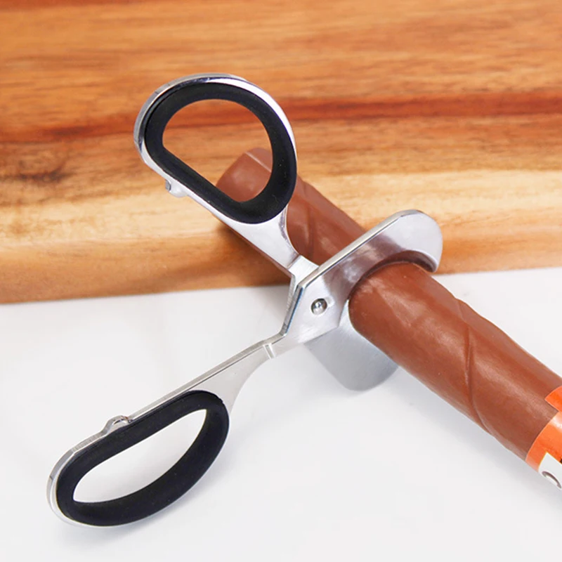 Super Sharp Double Blade Pocket Knife High Quality Stainless Steel Silver Portable Rubber Ring Cigar Cigar Scissors Accessories