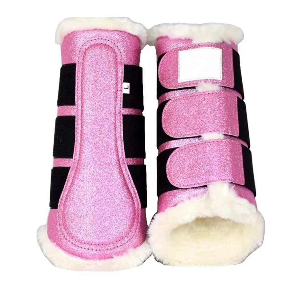 
Horse Boots Brushing Pink Sparking Glitter Riding Boot 