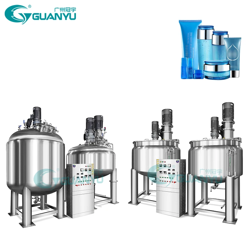 2022 Guanyu Hot selling stainless steel 316L 300L 500L button easy control shampoo making soap equipment cold process