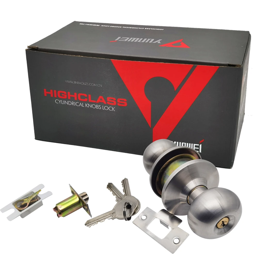 Cerraduras de puertas. tubular lock, stainless steel cylindrical knob door lock