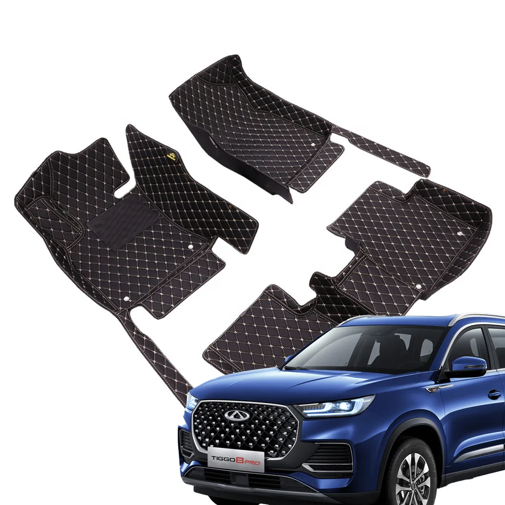 Chery Tiggo 8 3D настраиваемые Роскошные противоскользящие Водонепроницаемые кожаные Коврики для автомобиля Универсальные