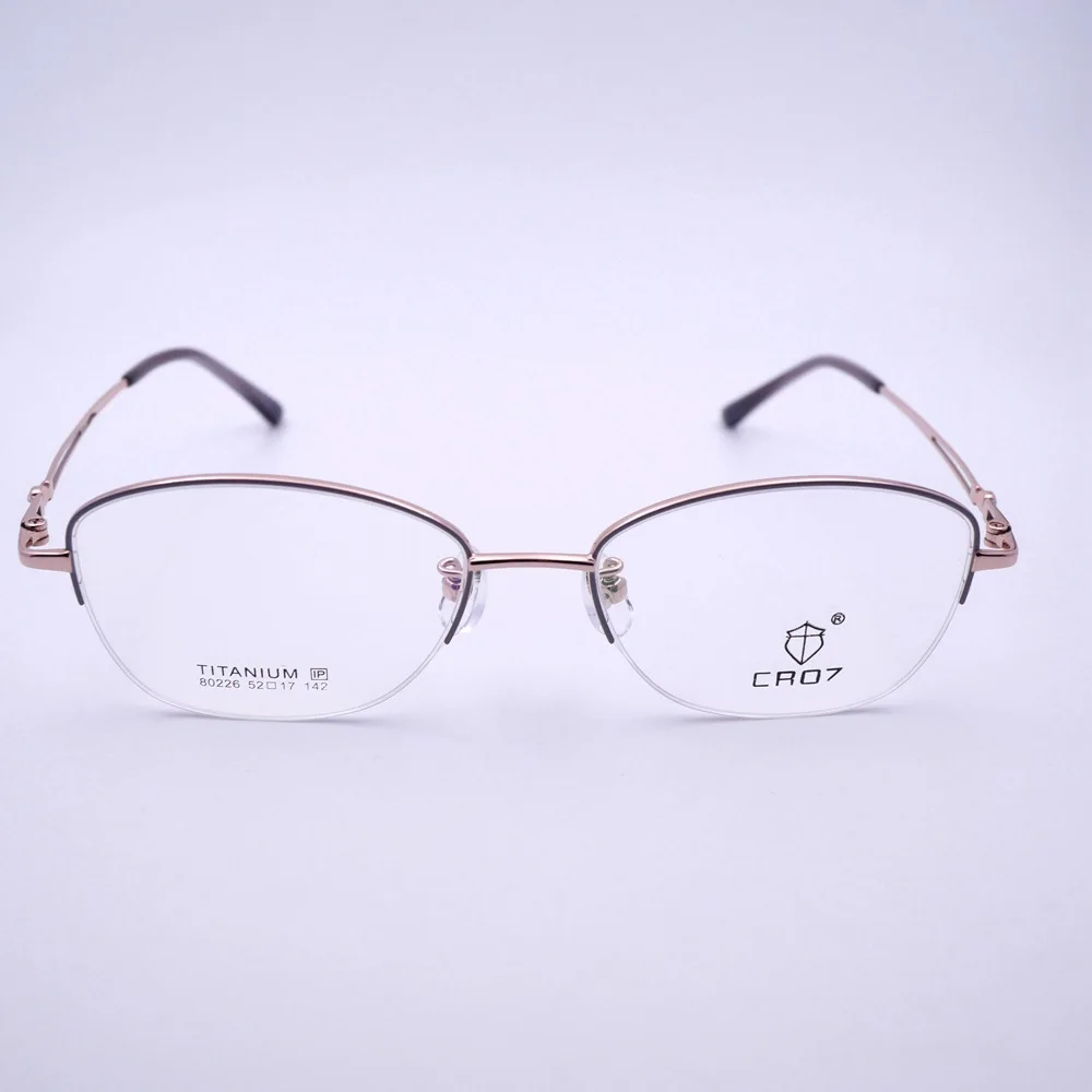 Charming charm half frame lady pure titanium glasses high elastic legs without face can match presbyopia 80226
