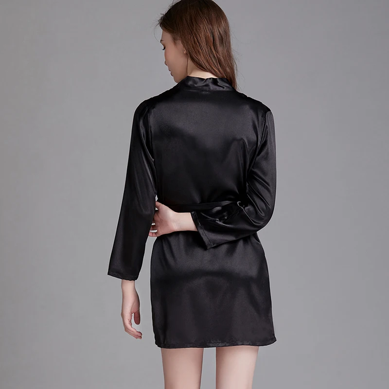 Factory Wholesale Hot Sale  Party Polyester Satin loungewear Lace Silk Robe