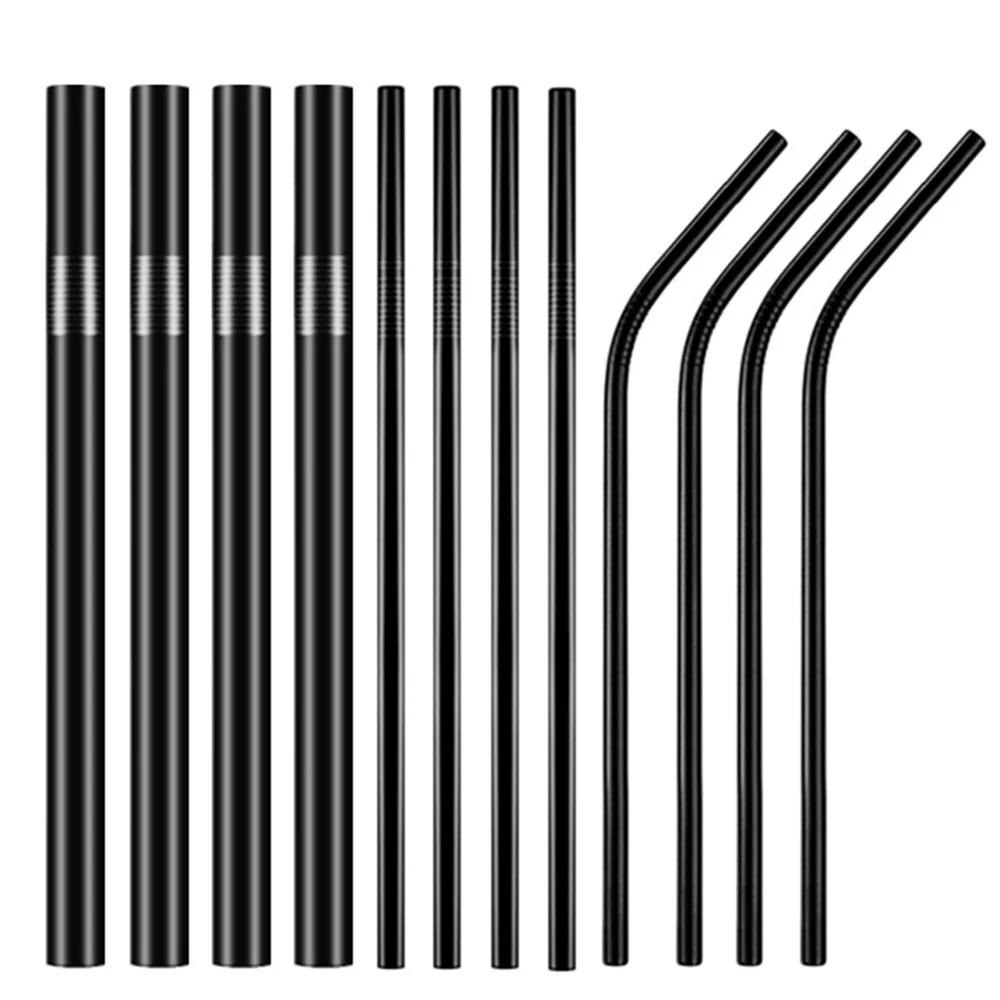 Eco-friendly vintage embossed stainless steel straw set