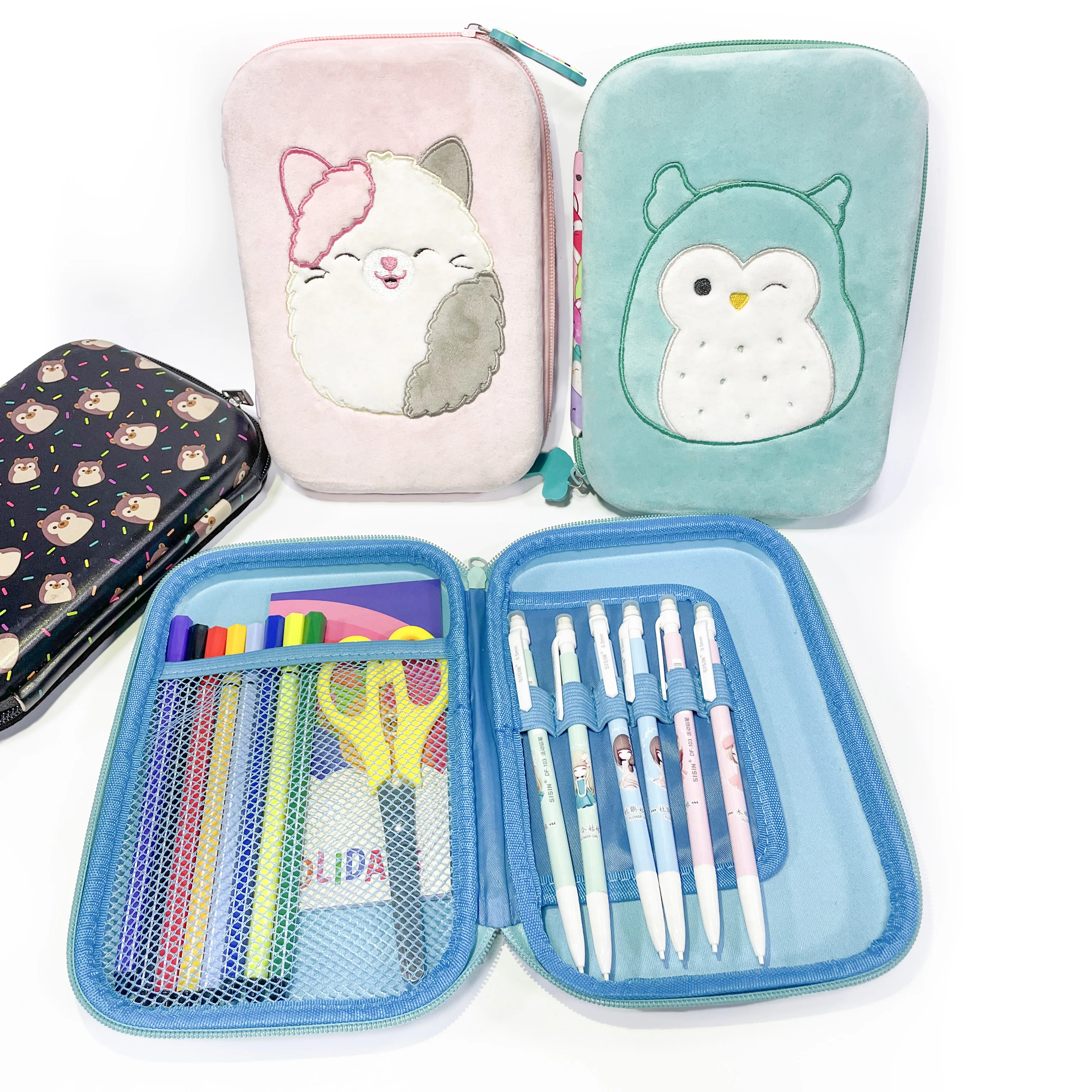 Large Capacity Handle Pencil Case Canvas Student Pencil Case Creative Multi Functional Stationery Bag Novelty Type