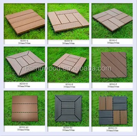 WPC Tile High Quality Durable Garden/home outdoor decoration flooring interlocking deck tiles