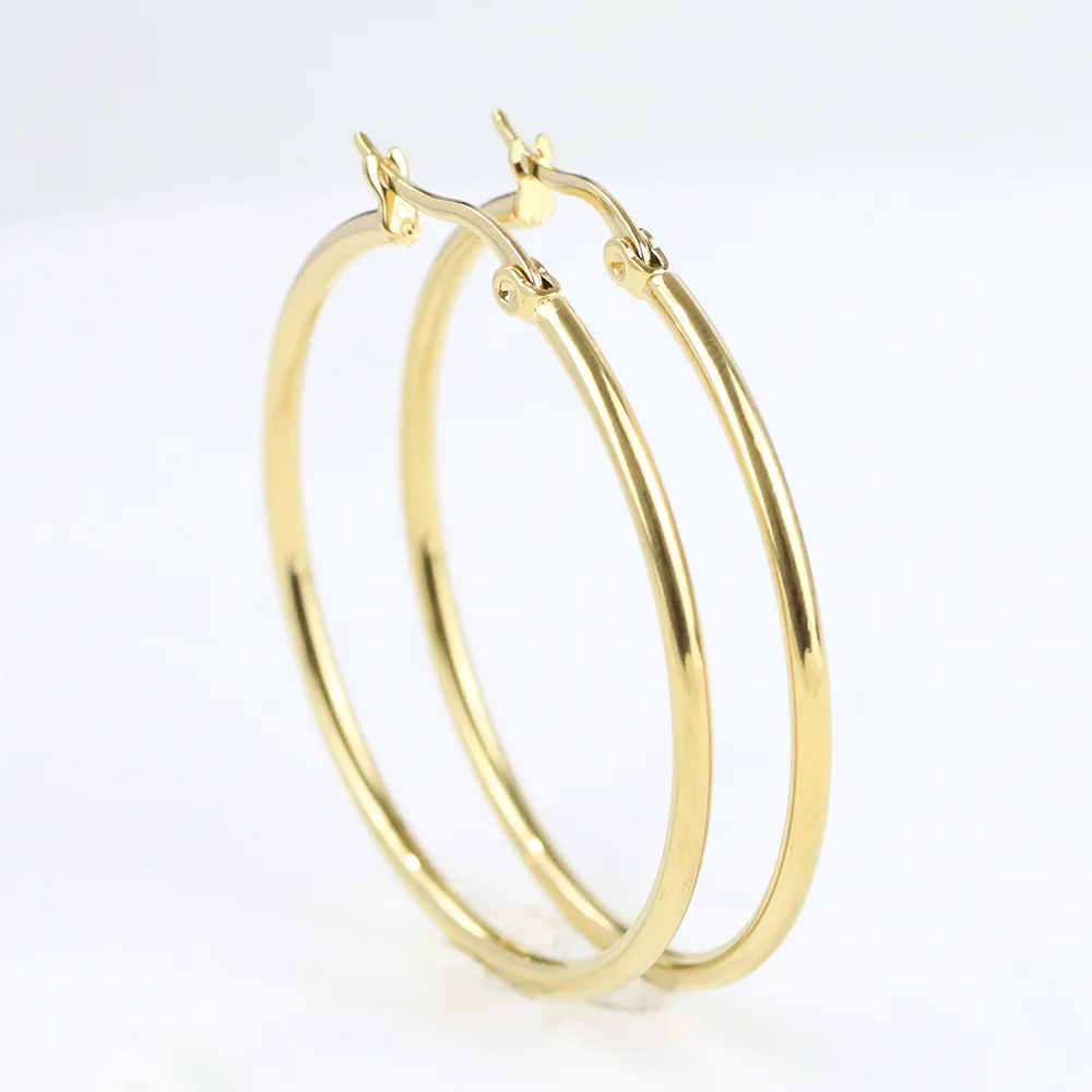 Classic Circle Huggie Hinged Hoop Earrings Wholesale Gold Plated Bali Large Circle Earrings Big Hoop Earrings For Women Jewelry