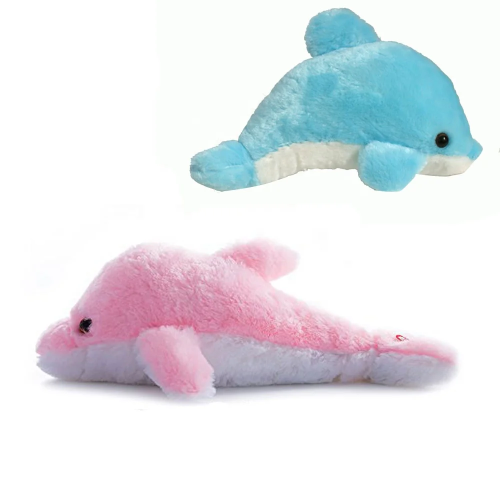 Custom good quality pink& sky blue stuffed dolphin plush pillow fluffy soft cute sea animal dolphins toy