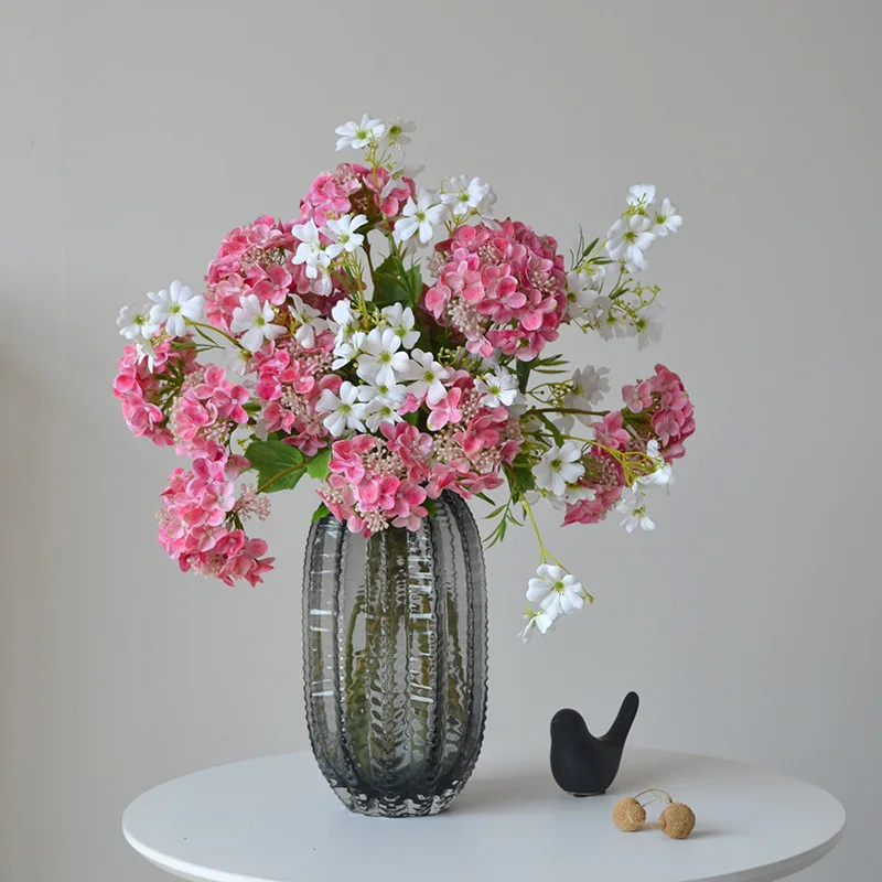 12 Flowers one Bouquet Artificial Faux Silk Fake Radix clematidis flowers For Wedding Decor Hotel Living room