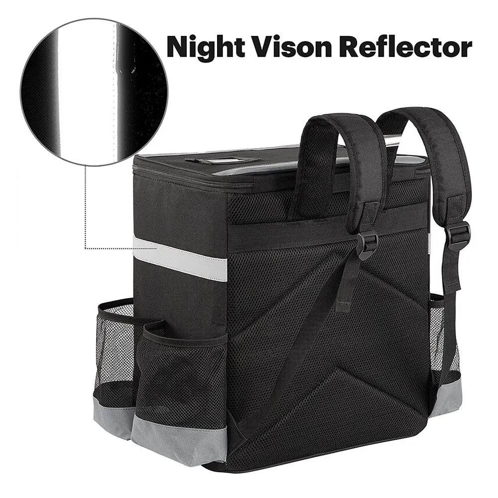 2021 Newest style manufacturer bike backpacks thermal insulated pizza food backpack delivery bag for motorcycle