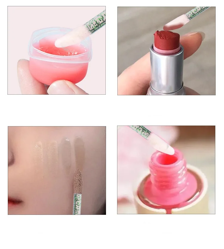 Wholesale Disposable Lip Gloss Wand Applicators Clear Lip Brushes Makeup Tool for Foot Hollow Clear Lipstick Single Makeup Brush