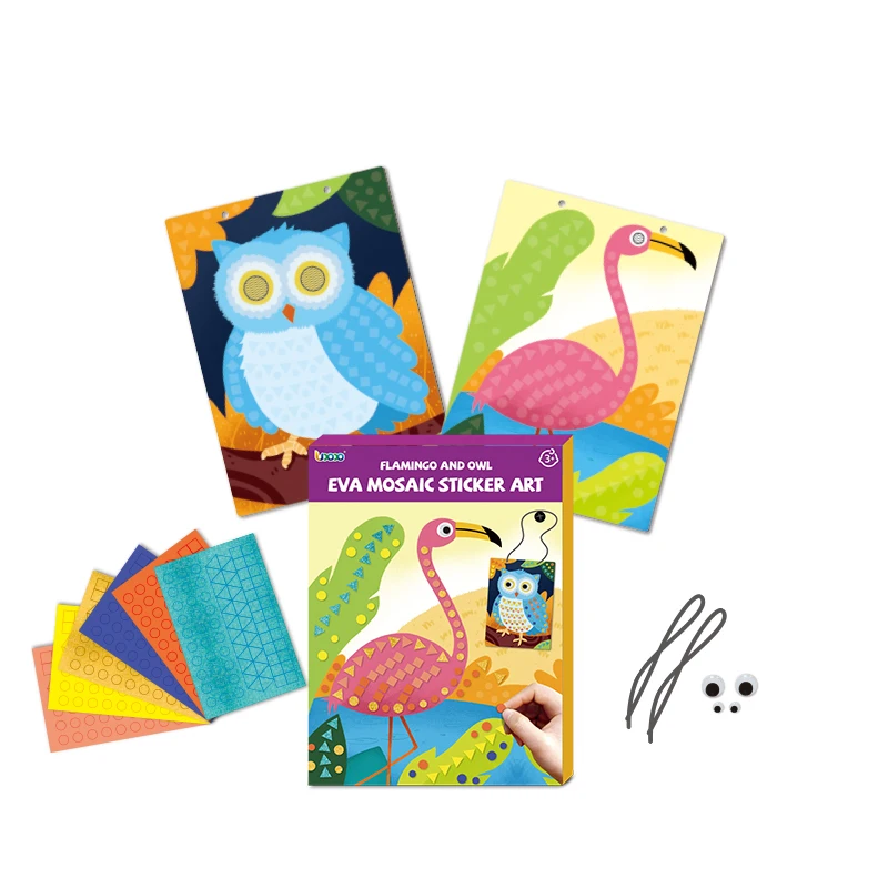 3D Cartoon Animal Puzzles DIY EVA Foam Mosaic Stickers Art Intelligent Kids Toy