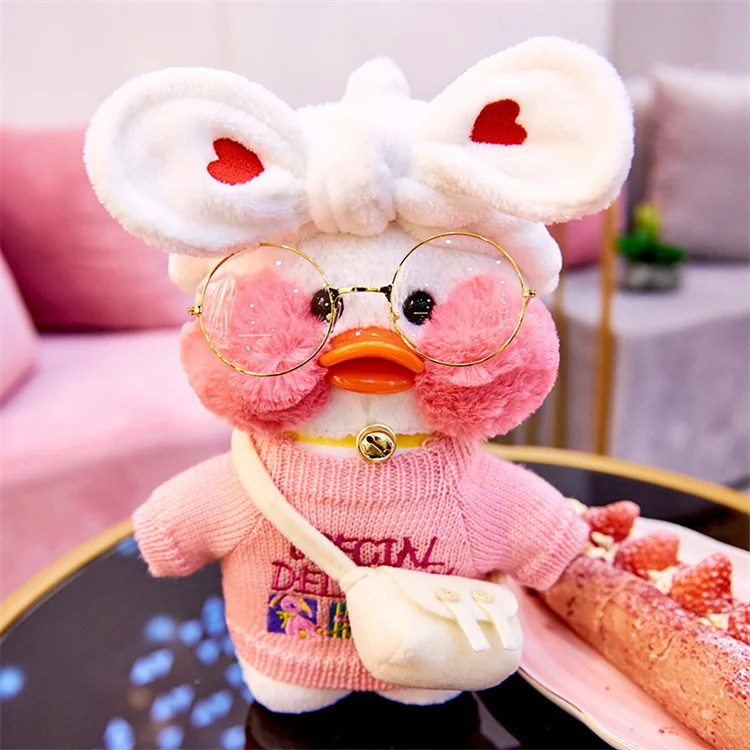 Kawaii Hyaluronic Acid Duck Stuffed Soft Lalafanfan Pink Mimi Duck Plush Toys