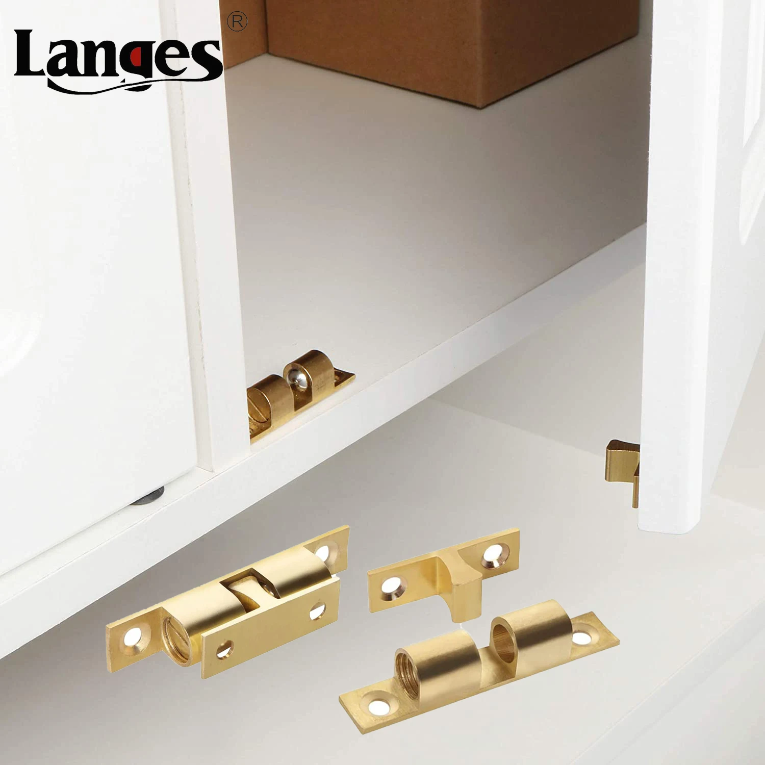 Adjustable Cabinet Catch Latch Wardrobe Closet Door Closer Safety Lock Magnetic Solid Brass Roller Primary Color