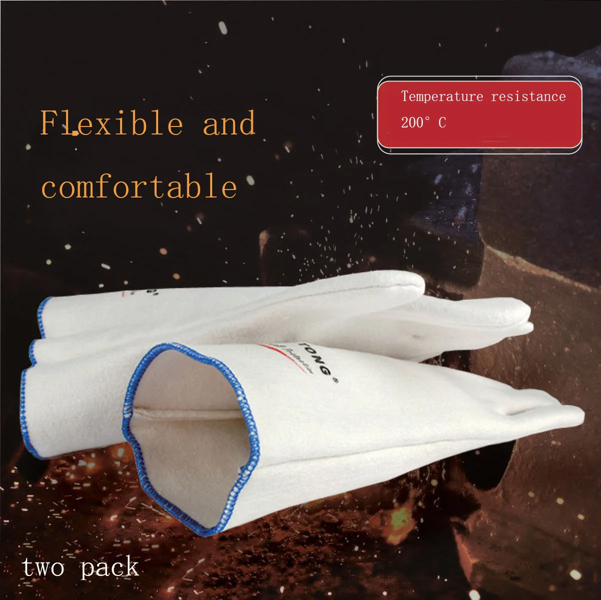 Caston HDAR-5T-38 high temperature gloves 800-1000 degrees heat insulation palm thickened aluminum foil high temperature gloves