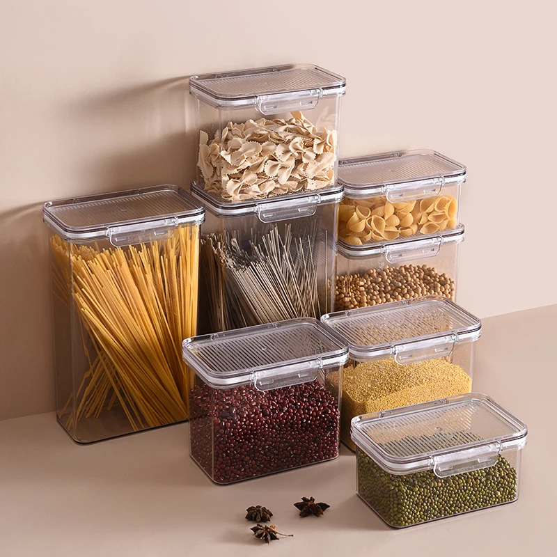 Eco-friendly food container transparent quality storage boxes PETG stackable plastic organizer
