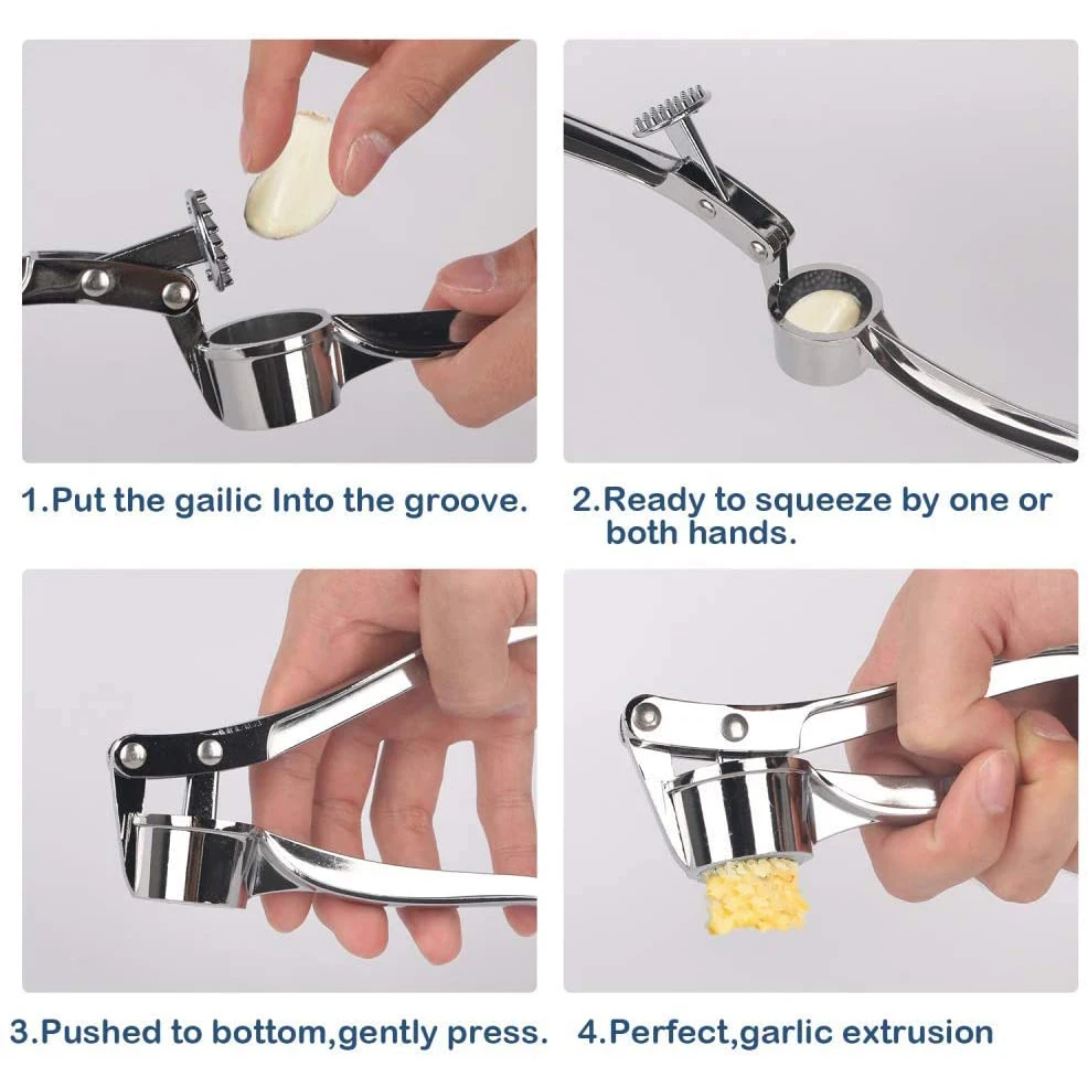 New Wholesale Professional Food Crusher Manual Kitchen Zinc Alloy Mincer Ginger Garlic Press
