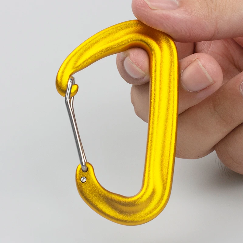 Custom 12KN Carabiner Aluminum Small Locking Wire Gate Carabiner for Hammock