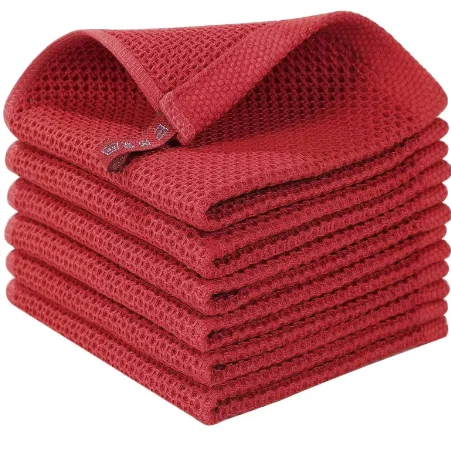 Waffle Weave Custom Kitchen Towel Wholesale Sets 100% Cotton Soft Quick Drying Dish Towels for Kitchen