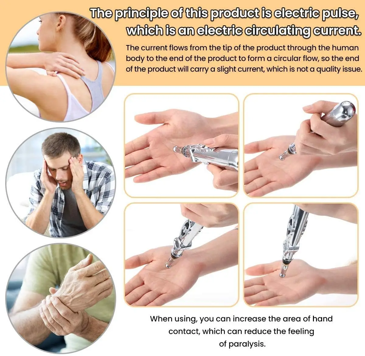 Meridian Pen Massage Automatic Acupoint-Finding Electric Pulse Acupuncture Pen Analgesic Massage Stick