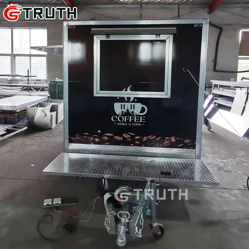 Park Outdoor Fast Food Trailer coffee Fully Equipped Mobile Food Vending Van Cart Fiberglass foodtruck