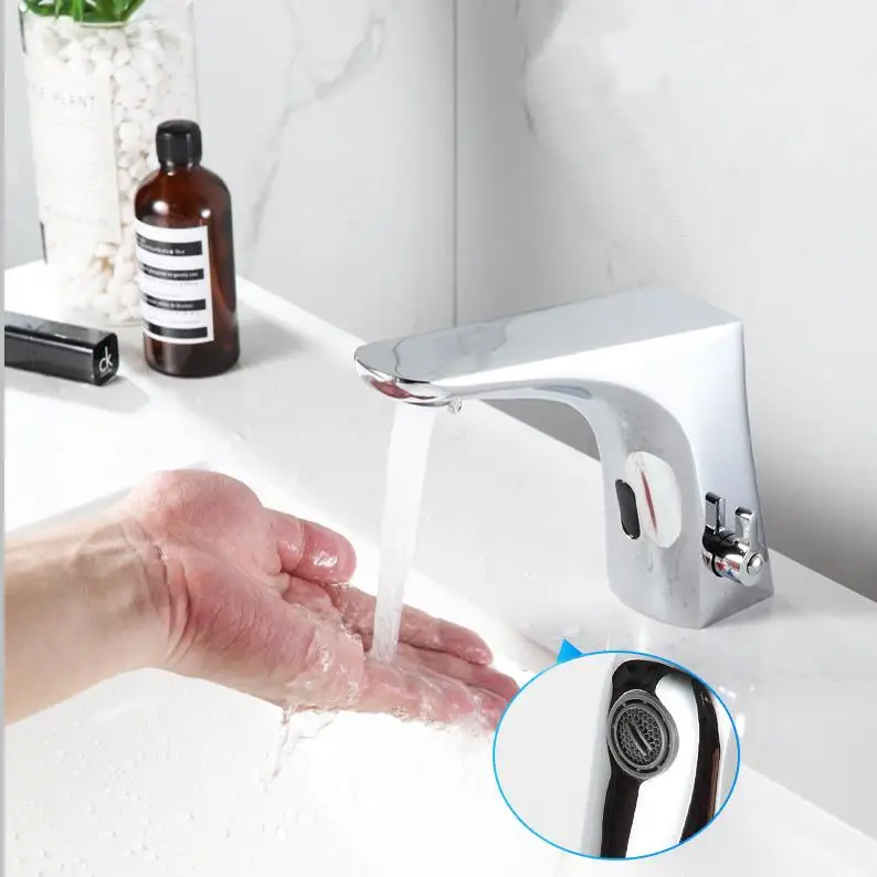 Роскошный домашний высококачественный латунный смеситель с автоматическим датчиком для холодной и горячей воды