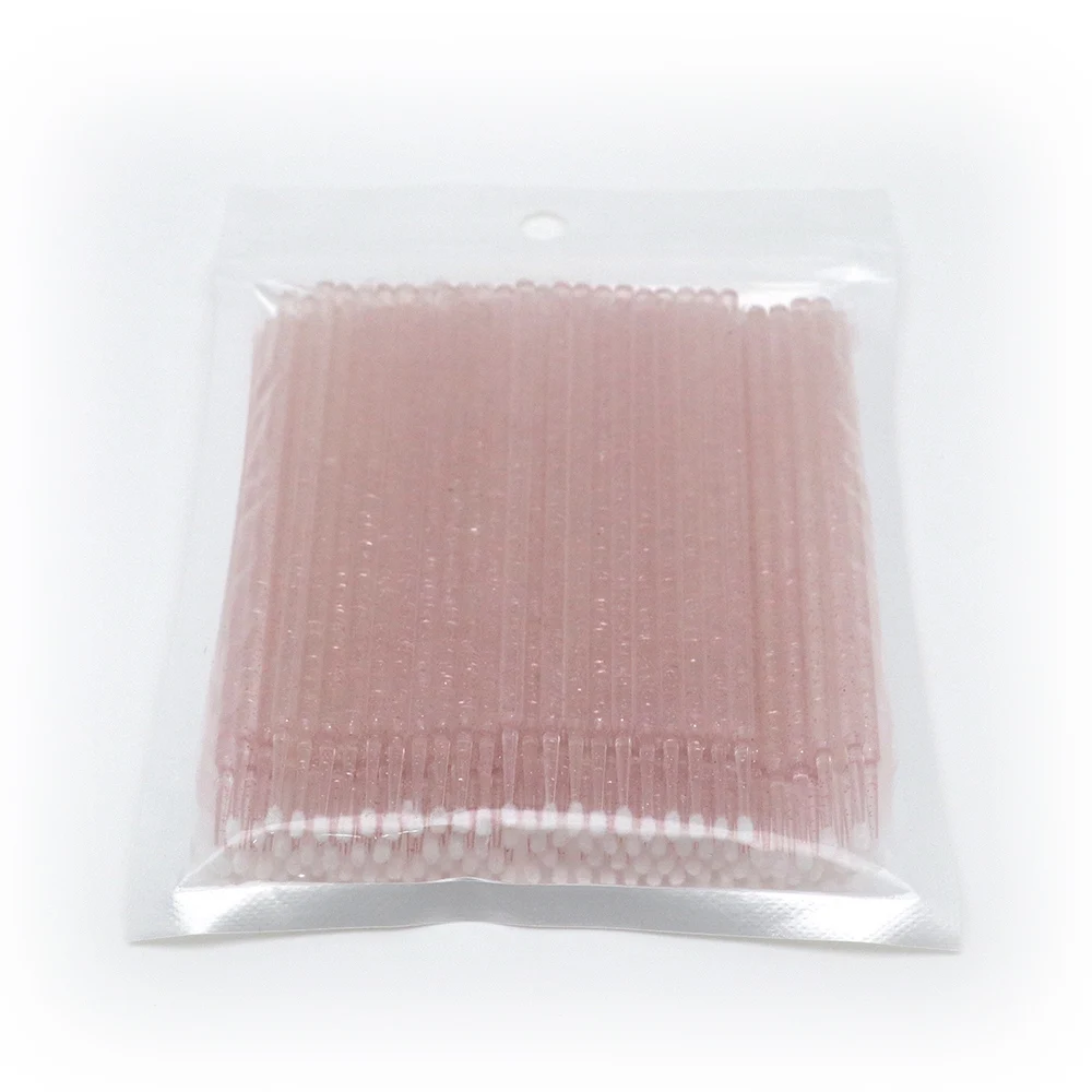 100 Pcs Crystal Micro Swabs,Micro Applicator Brush,Eye Lashes Mascara Wands For Eyelash Extension