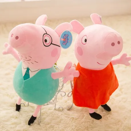 Cartoon Peppas Pig George Plush Toy Dad Mom Granny Grandpa Pig Stuffed Animal Doll Room Decoration Pillow Boys Kids Toy Gift