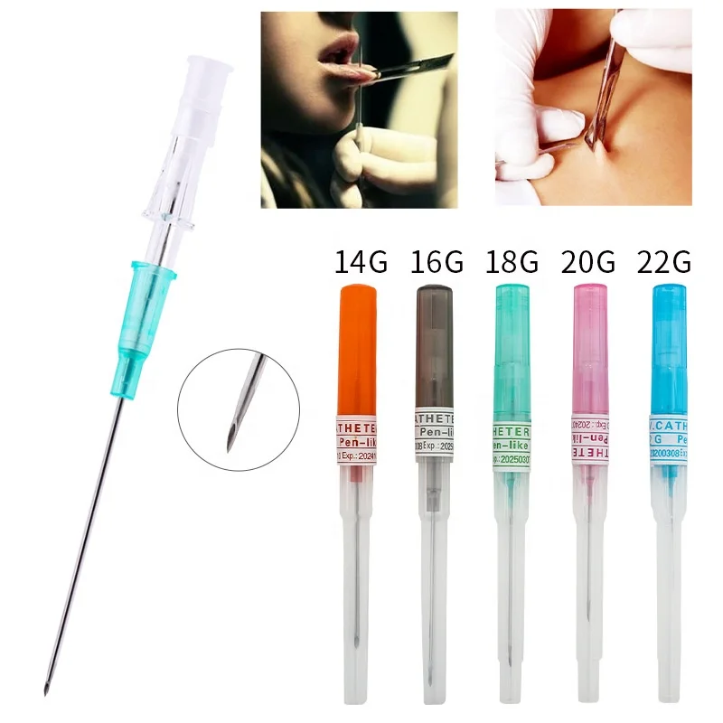 CE ISO certificated Medical I.V. Catheter Needles Disposable Sterilized U Pick Tattoo Piercing Needles 14G 16G 18G 20G 22G