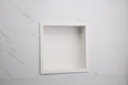 Bathroom Recessed Shower Niche Single or Double Shelf Brushed Silver and Black