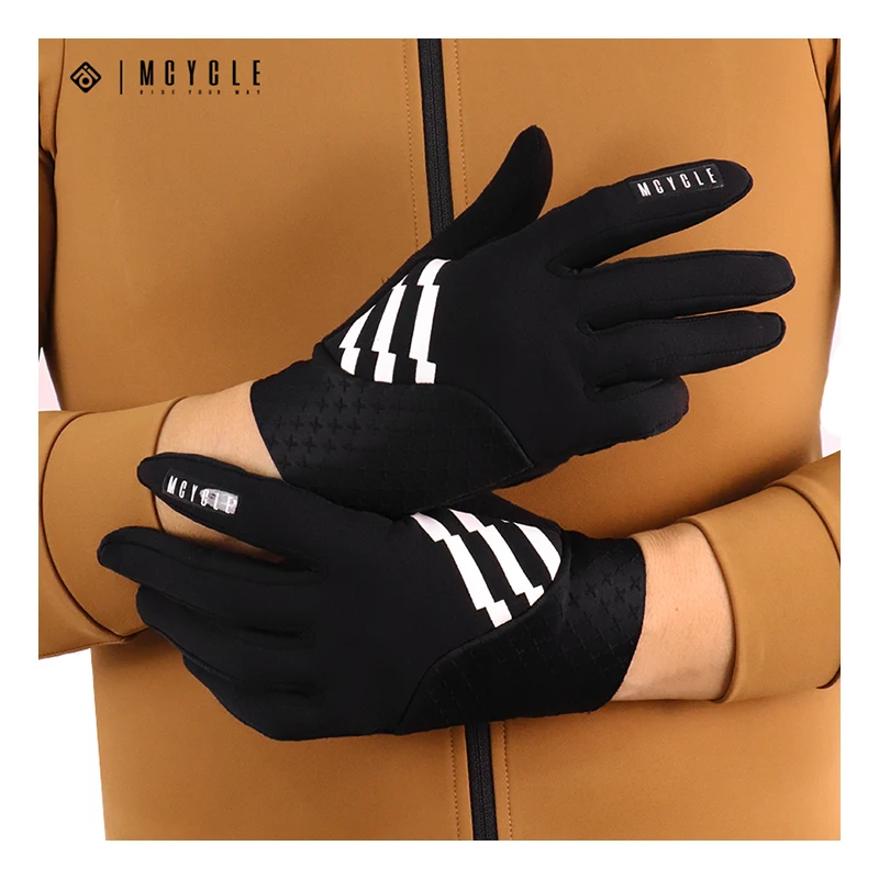 Mcycle Waterproof Cycling Gloves Winter Touch Anti-slip Bicycle Gloves Outdoor Riding Sports Thermal Fleece Bike Gloves Men