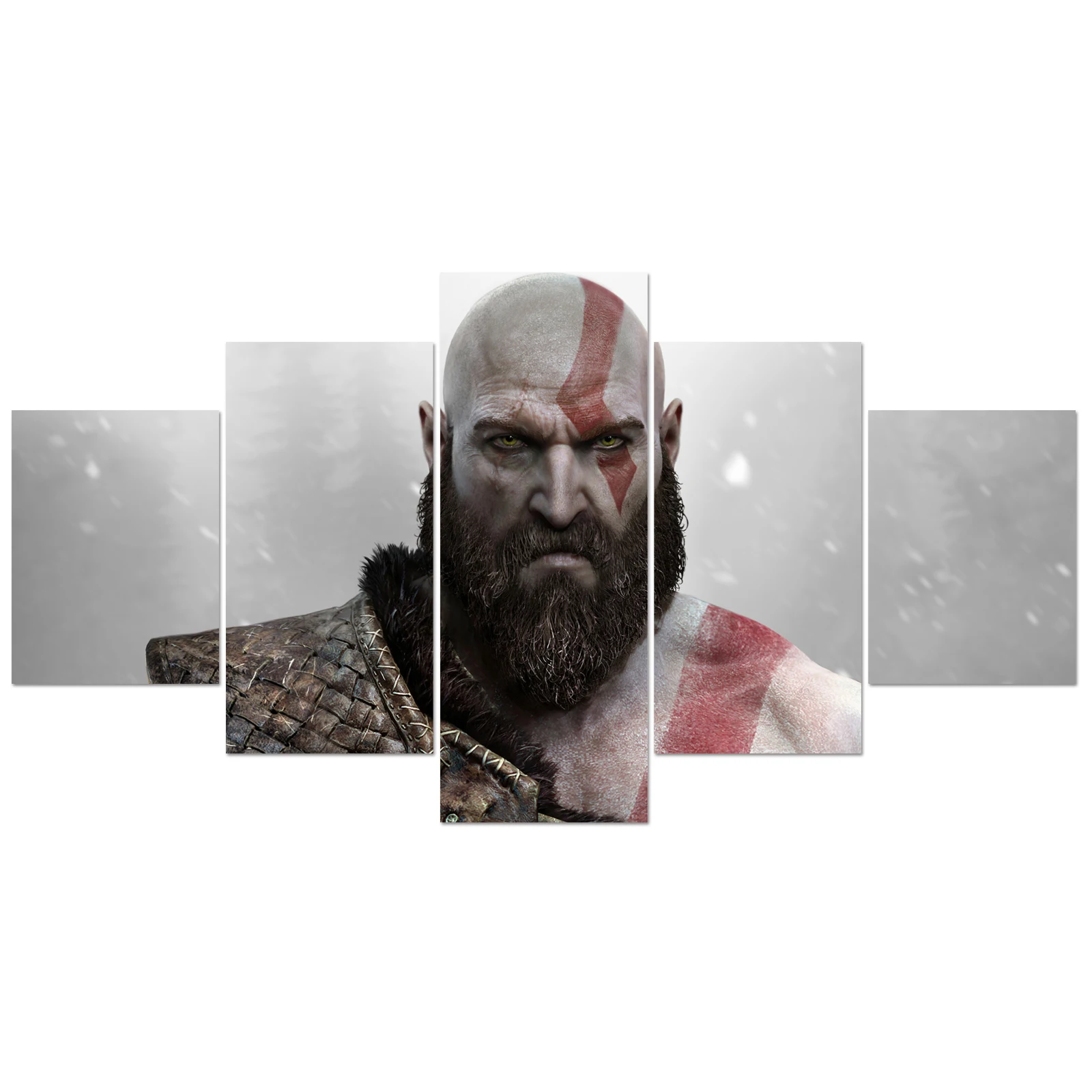 God Of War Frameless Painting Room Decor 5 Pieces Artwork Oil Painting Canvas Prints Painting
