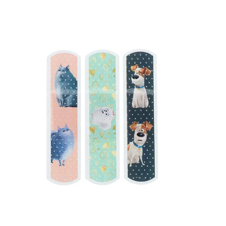 BLUENJOY Band Aid Custom Printing Kids Cartoon Plasters Adhesive Elastic Band Aid in Paper Card Sleeve