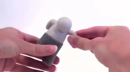Оптовая продажа ситечко для чая чайный пакетик пищевая стеклянная бутылка маленького человека силиконовая заварки