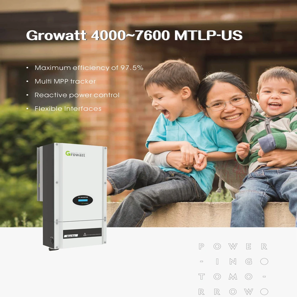 Growatt Us Version Solar Power Home System On Grid Tie Split Phase Solar Inverter 120v 240v