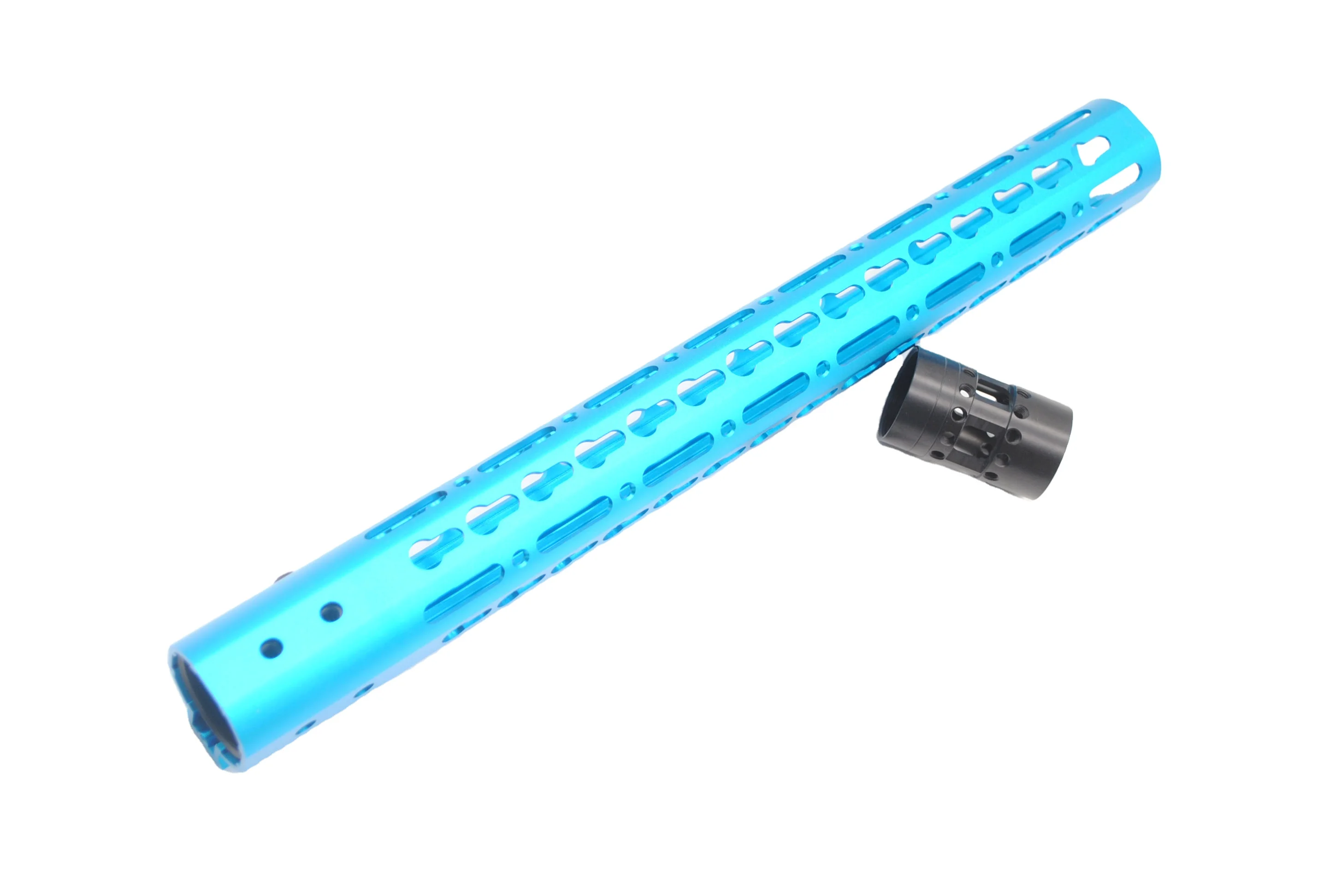 Aplus Blue NSR 15 Inch Free Float Keymod Handguard Rail Mount system with steel barrel nut for AR15 fit .223 / 5.56 rifles