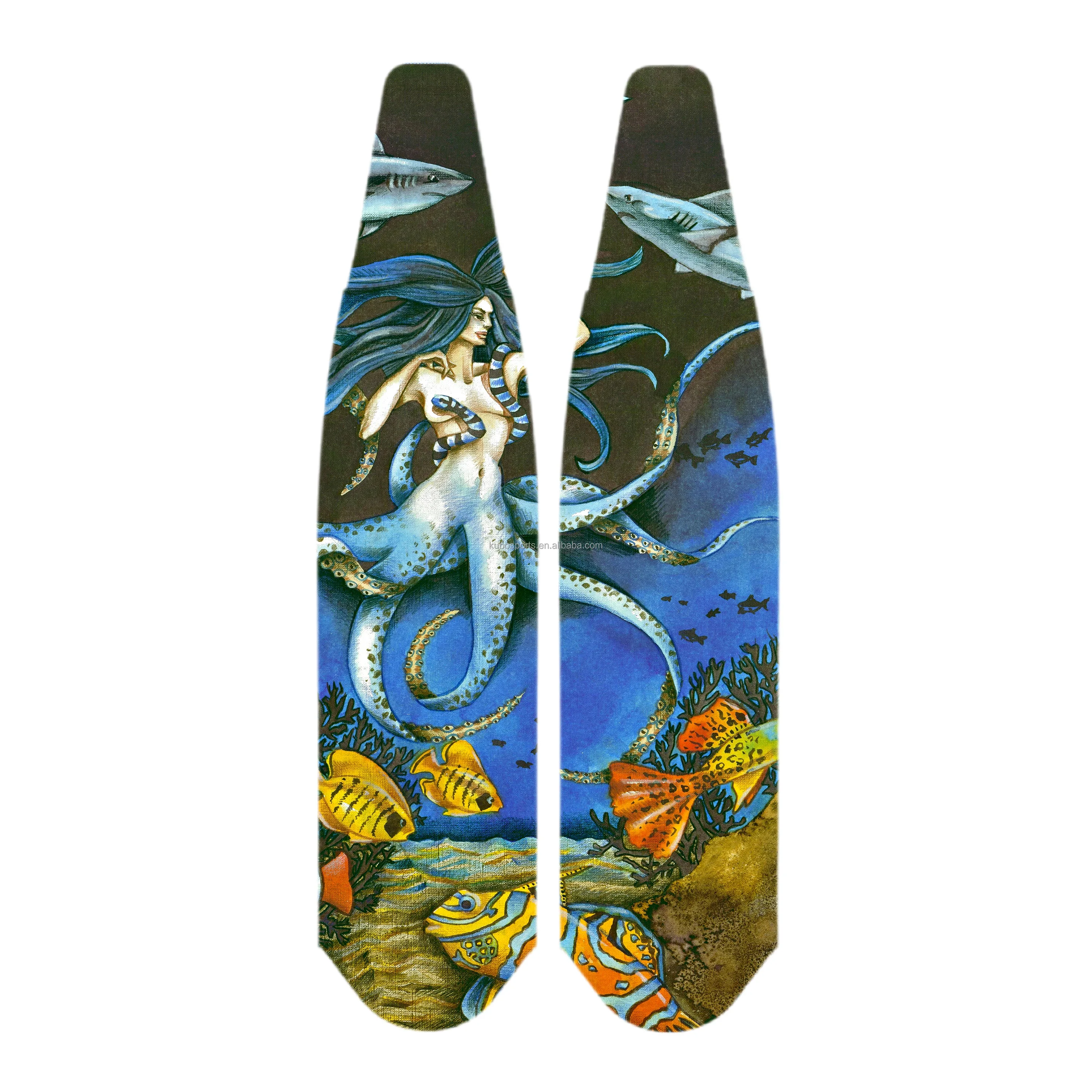 KUBO Custom pure carbon spearfishing professional training free dive long diving freediving fins carbon fiber dive fins