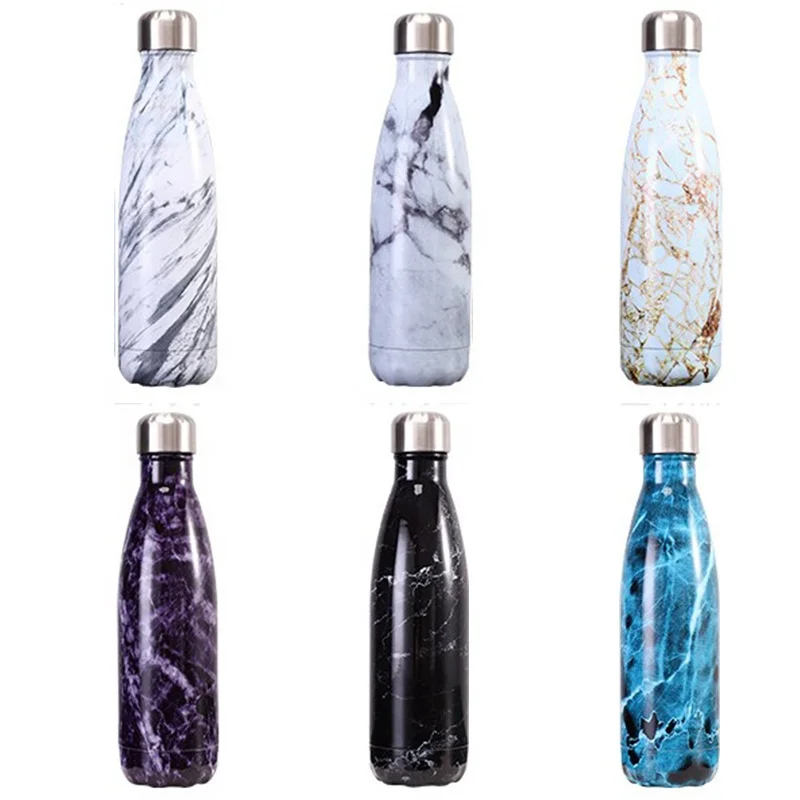 RTS 500 мл двойная настенная вакуумная Изолированная Спортивная бутылка для воды, термофляжка в форме колы с различными конструкциями в наличии