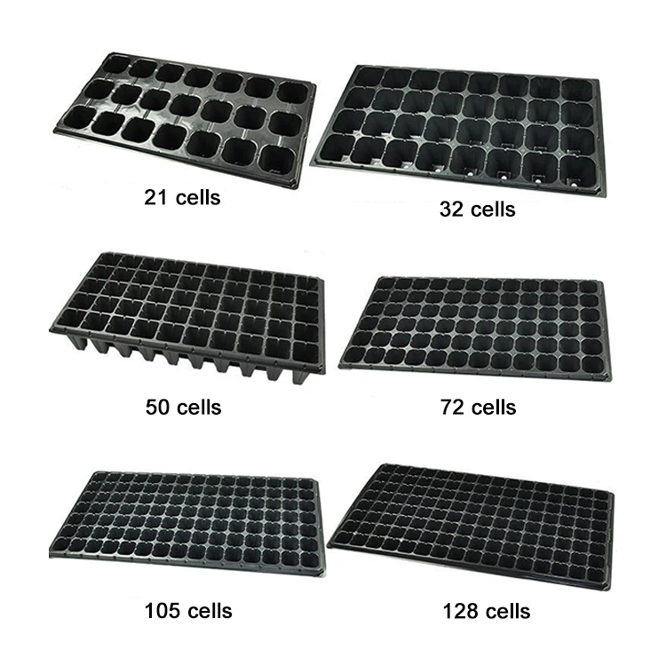 Wholesale Plastic 21 32 50 72 105 128 Cells Plant Vegetables Flower Growing Seed Nursery  Trays