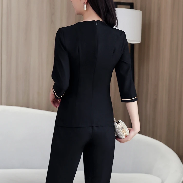  Elastic Custom Logo high quality Thai massage beauty industry salon Technician workwear women tunic spa uniform for
